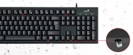 Комплект клавіатура та миша Genius KM-100SE, AI, EN/UKR, чорний