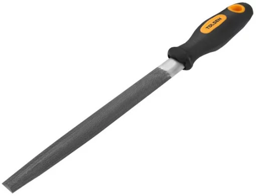 Напилок по металу Tolsen, напівкруглий, двокомпонентне руків'я, 13х13х200мм