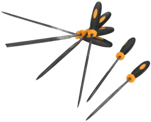 Надфілі по металу Tolsen, алмазні, D3мм, двокомпонентне руків'я, 100мм, набір 6шт