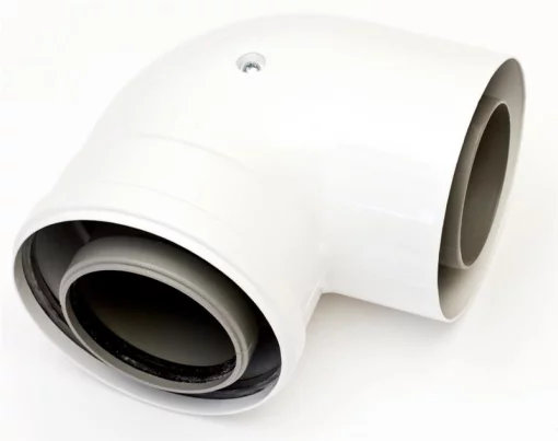 Коаксіальне відведення Ariston (для конденс. котлів) на 90°, діаметр 80/125 мм