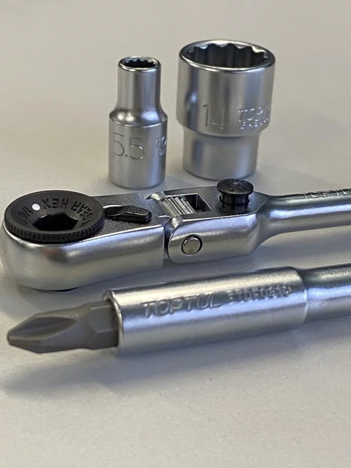 Тріскачка міні 1/4" з шарніром TOPTUL 60 зубців (ісп. з FTDF0810) CHEV0811