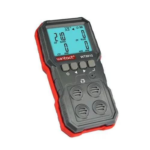 Вимірювач концентрації газів 4-в-1 (кисень (O2), монооксид вуглецю (CO), сірководень (H2S), горючий газ