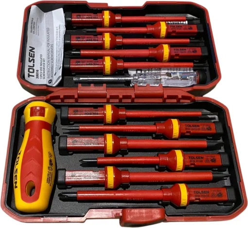 Викрутки Tolsen VDE діелектричні, PH, PZ, Torx, CrV, кейс, набір 13шт