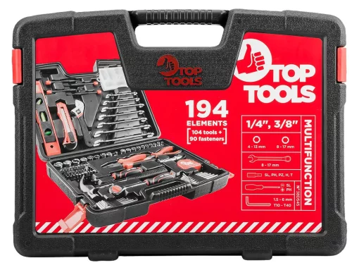 Набір інструментів Top Tools, 1/4", 3/8", універсальний, 194шт