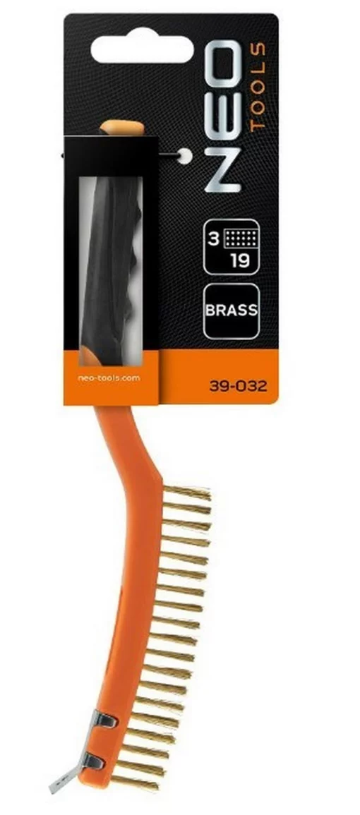 Щітка дротяна Neo Tools пряма, 3х19 рядів, прямий дріт 0.3мм, 345мм, двокомпонентне руків'я