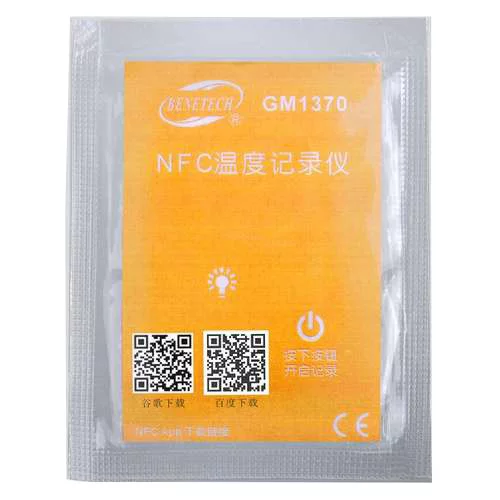 Реєстратор температури NFC (одноразовий), -25 °C-60 °C, 4000 записів BENETECH GM1370