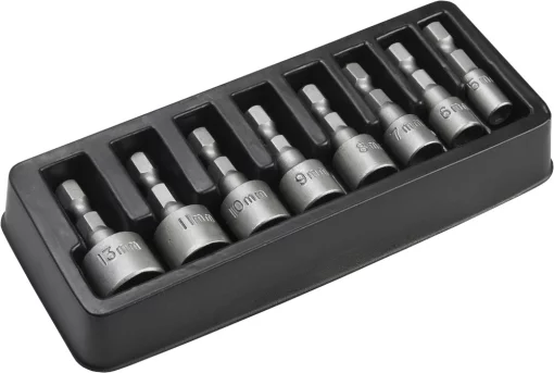 Головки торцеві TOPEX, 1/4", 5-13мм, CrV, набір 8шт