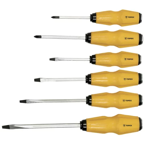 Викрутки TOPEX ударні, SL,PH, сталь CrV, набір 6шт