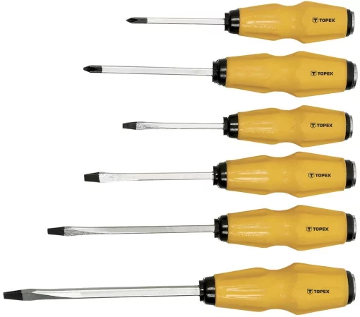 Викрутки TOPEX ударні, SL,PH, сталь CrV, набір 6шт