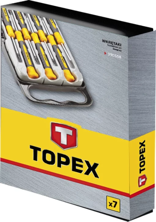 Викрутки TOPEX прецизійні, SL,PH,Torx, сталь CrV, набір 7шт