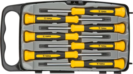 Викрутки TOPEX прецизійні, SL,PH,Torx, сталь CrV, набір 7шт