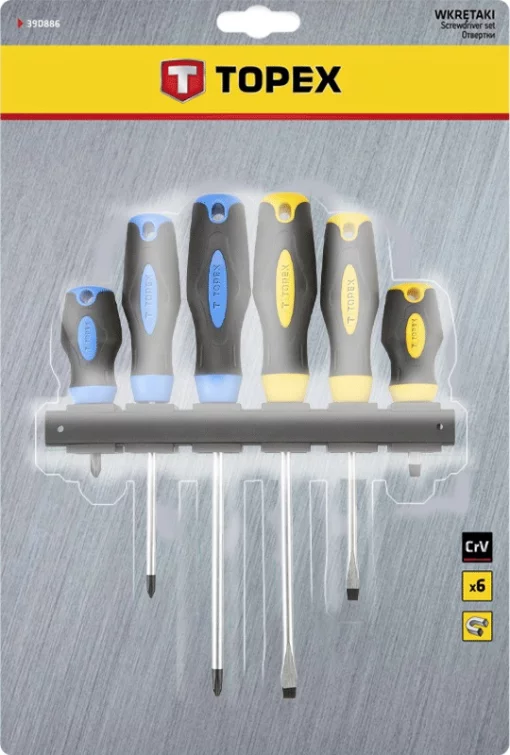 Викрутки TOPEX SL,PH, сталь CrV, набір 6шт