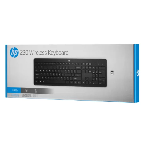 Клавіатура мембранна HP 230, 106key, WL, EN/UK, чорний
