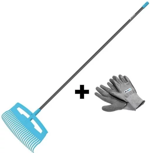Граблі для листя Cellfast IDEAL, комплект із рукавичками BASIC, ширина 52.5см, 178см, 0.74кг
