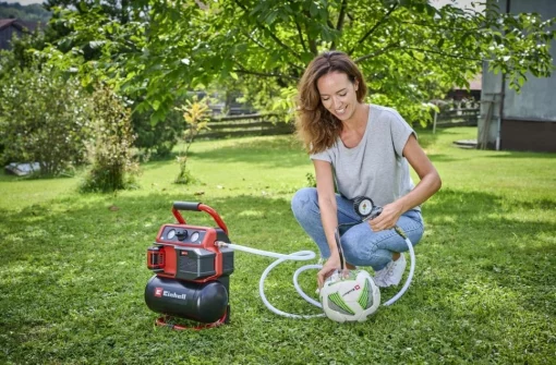 Компресор повітряний Einhell TE-AC 18/75 Li OF - Solo, акумуляторний 18В PXC, 8бар, 75л/хв, бак 5л, 7.76кг, без АКБ та ЗП