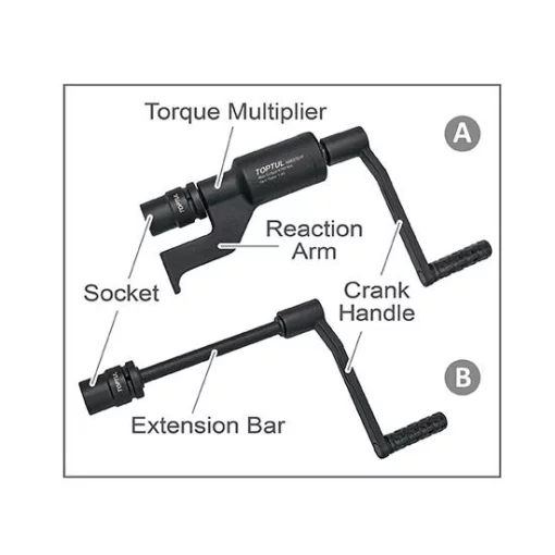 Ключ колісний редукторний 1", Мах 4700Nm, 1:64 (головки 32 і 33 мм) TOPTUL GAAI0502