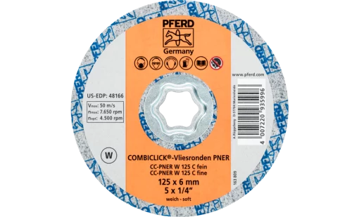 Круг шліфувальний повстяний 125*6 CC-PNER soft система COMBICLICK нерж.