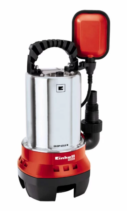 Насос дренажний Einhell GC-DP 6315 N 630Вт, 17000л/год, вис. 8м, глиб. 5м, корпус нерж, 5.5кг