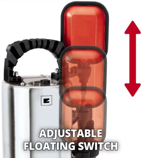 Насос дренажний Einhell GC-DP 6315 N 630Вт, 17000л/год, вис. 8м, глиб. 5м, корпус нерж, 5.5кг