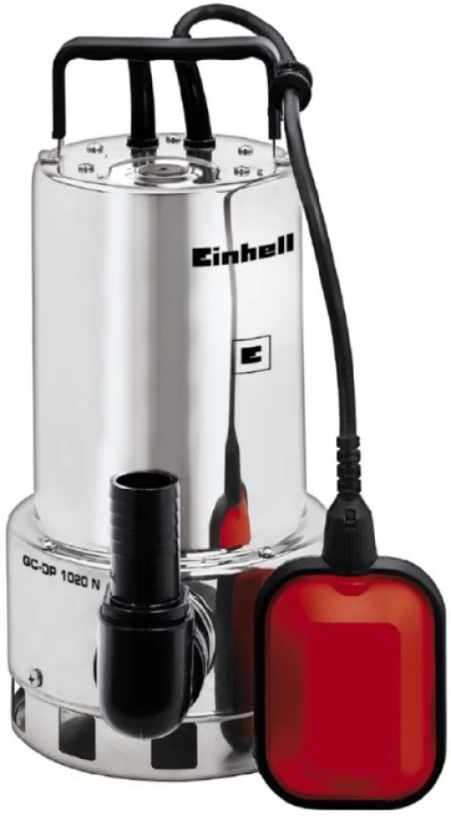 Насос дренажний Einhell GC-DP 1020 N, 1000Вт, 18000л/год, вис. 9 м, глиб. 5м, нержавіюча сталь, 7.2кг