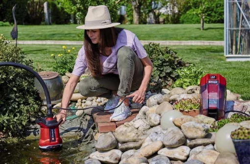 Насос дренажний EInhell GE-DP 18/25 Li - Solo, PXC, акумуляторний, 18В, 7500л/год, висота 5м, глибина 4м, 2.8кг без АКБ та ЗП