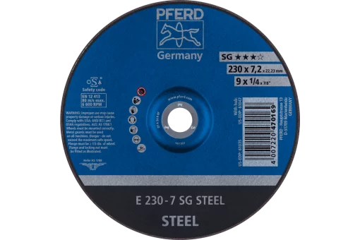 Круг зачисний 230*7,2*22 SG STEEL сталь