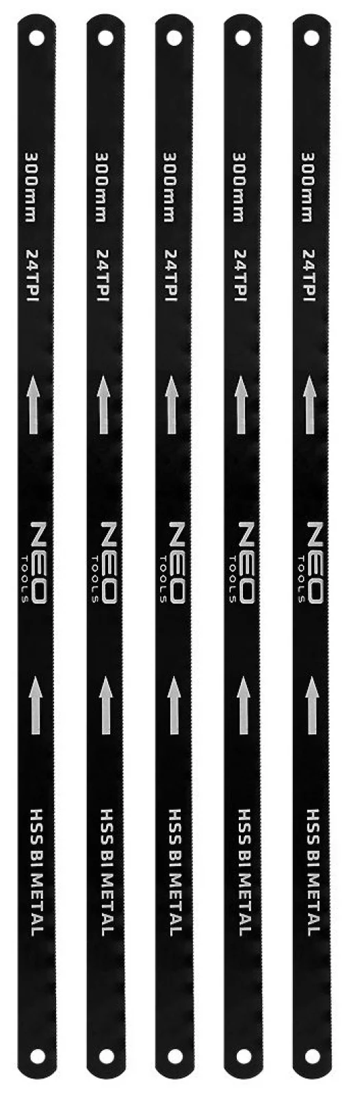 Полотно ножівкове Neo Tools, по металу, 24TPI, 300х12.5мм, 5шт