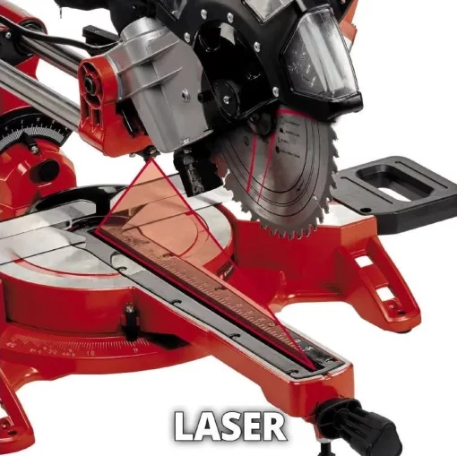 Пила торцовочна Einhell TC-SM 2534/1 Dual з протяжкою 2100Вт диск 250мм 14.3кг лазер