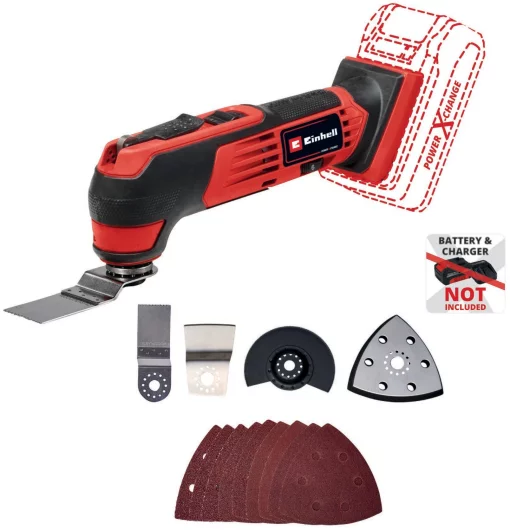 Багатофункціональний інструмент акумуляторний реноватор Einhell TE-MG 18/1 Li - Solo PXC 18В набір насадок 0.83кг без АКБ та ЗП