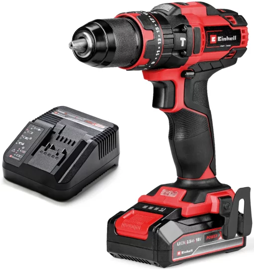 Шурупокрут-дриль ударний акумуляторний Einhell TE-CD 18/44 Li-i 1x2.5Ah PXC 18В акб 1х2.5А·год 44Нм 1.59кг