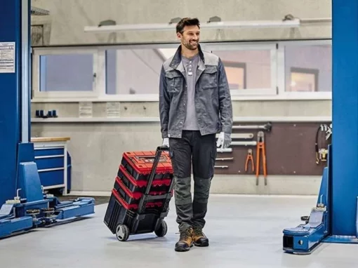 Ящик модульний для інструменту Einhell E-Case L, на коліщатках, телескопічне руків'я, 40.6х44.4х35.5см, пластик