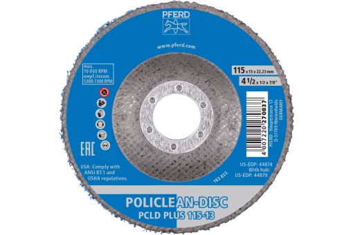 Круг зачисний 115*22 пористий POLICLEAN нерж. сталь