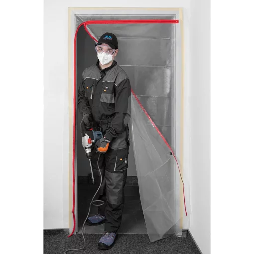 Пилозахисна шторка Neo Tools з замком L, 1230x2240мм, поліетиле, боковий замок, прозора