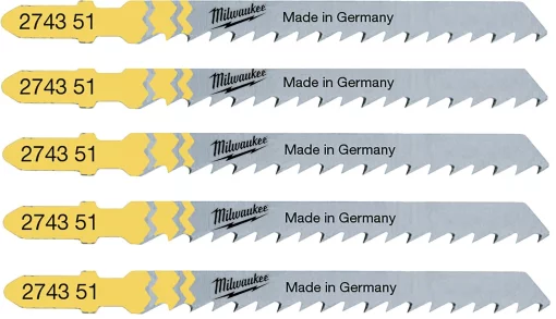 Полотно пиляльне для електролобзика Milwaukee T101D по дереву, крок зуба 4ммх75мм, 5шт