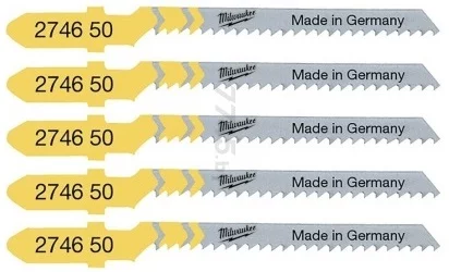 Полотно пиляльне для електролобзика Milwaukee T119BO по дереву, крок зуба 2ммх50мм, 5шт