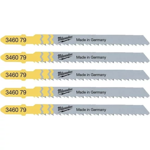 Полотно пиляльне для лобзика Milwaukee T101BR, по дереву, крок зуба 2.5ммх75мм, 5шт