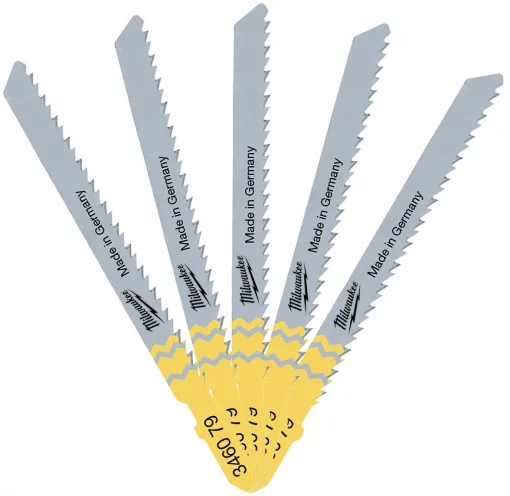 Полотно пиляльне для лобзика Milwaukee T101BR, по дереву, крок зуба 2.5ммх75мм, 5шт