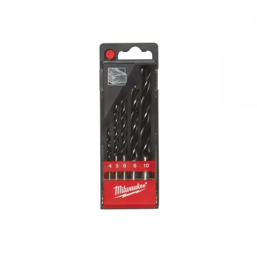 Набір свердел по дереву Milwaukee, 4-10мм, кейс, 5шт