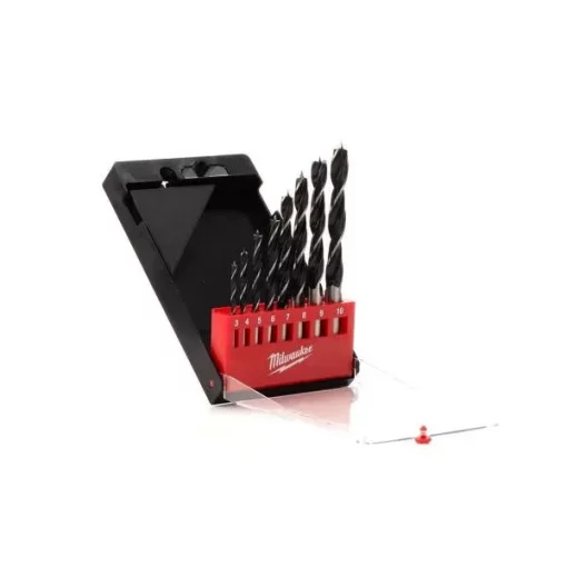 Набір свердел по дереву Milwaukee, 4-10мм, кейс, 8шт