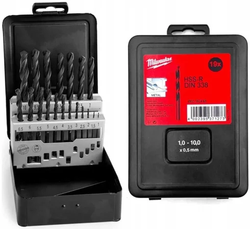 Набір свердел по металу Milwaukee HSS-R, 1-10мм, кейс, 19шт
