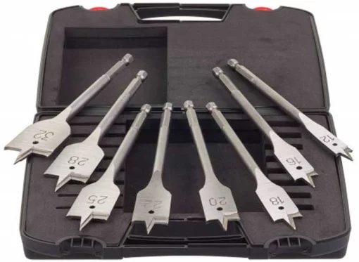 Свердло по дереву перове Milwaukee, 12-32мм, шестигранний хвостовик, кейс, набір 8шт