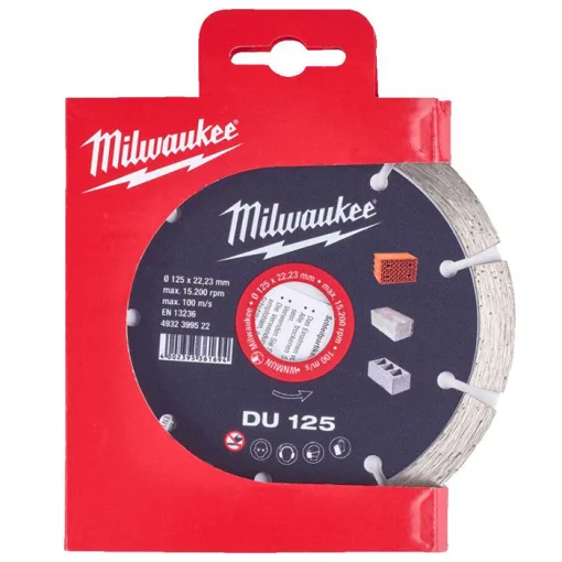 Диск алмазний Milwaukee, сегментний, по бетону шлакоблоку цеглі, 125х22.2мм