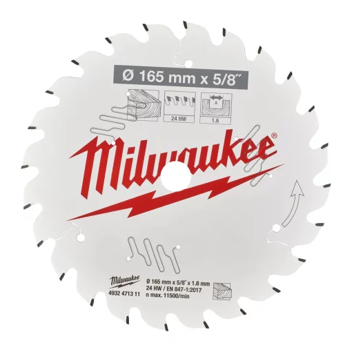 Диск пиляльний Milwaukee по дереву 165x1.6-24T