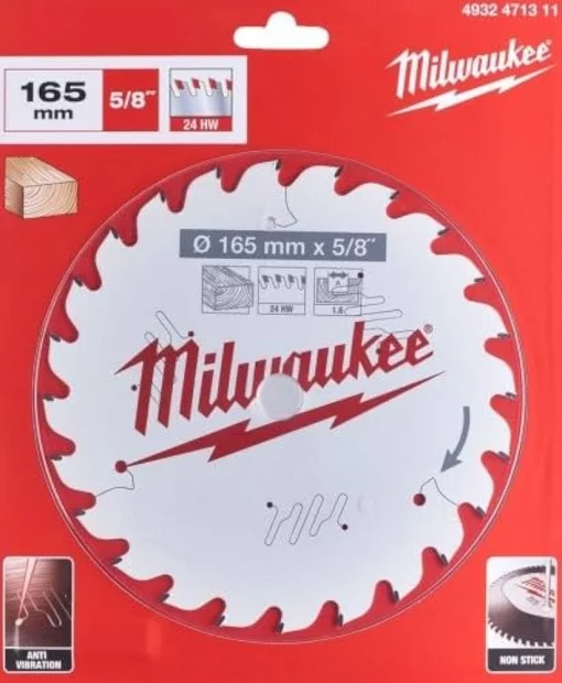 Диск пиляльний Milwaukee по дереву 165x1.6-24T
