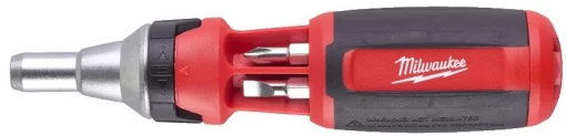 Викрутка Milwaukee з тріскачкою, 7 насадок, руків'я двокомпонентне, PH1, PH2, PZ1, PZ2, Torx15, Torx20, SL5.5, 152мм, сталь CrV