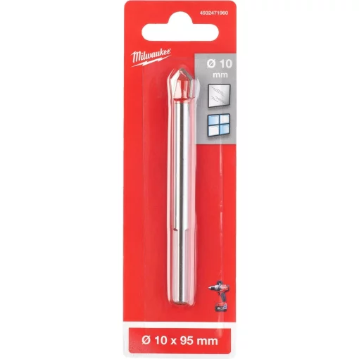 Свердло по кахелю та склу Milwaukee GENII, 10х95мм