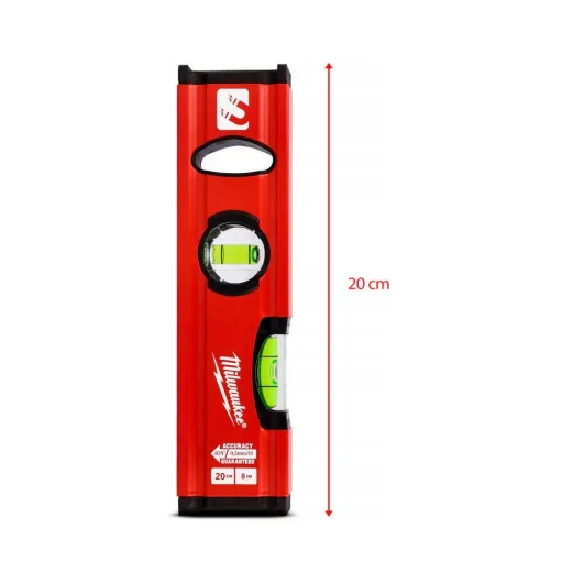 Рівень Milwaukee Slim Box, 20см, 2 капсули, алюмінієвий корпус