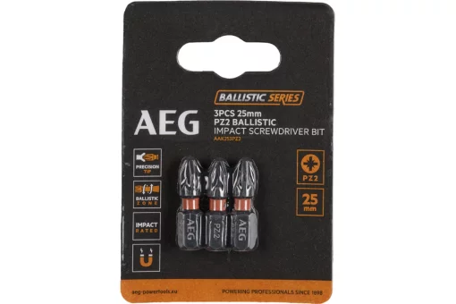 Біти ударні AAK253PZ2 AEG, PZ2, 25мм, 3шт.