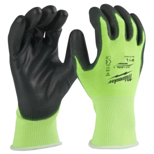 Рукавички робочі Milwaukee, smartswipe, поліуретан/спандекс/поліестер, р.9, зелено чорні