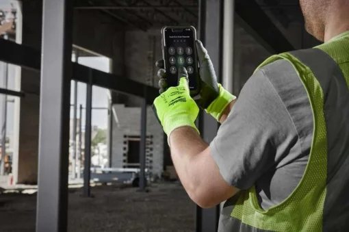 Рукавички робочі Milwaukee, smartswipe, поліуретан/спандекс/поліестер, р.9, зелено чорні